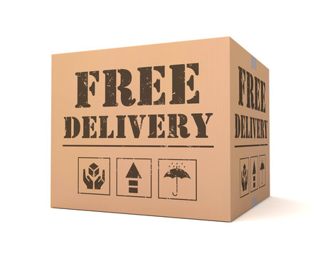 free delivery cardboard box concept  3d illustration