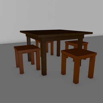 стол с табуретками для кухни или столовой