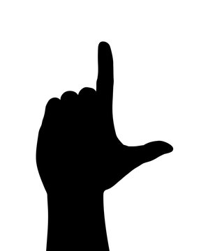 Black Hand Silhouette, A Sign of Loser, Vector Illustration