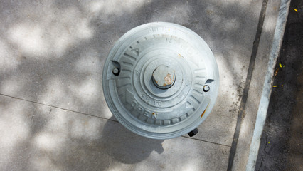 urban city, fire hydrant, top view, 