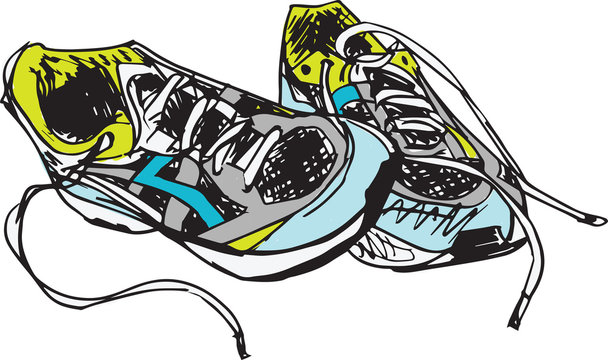 Sketch of sport shoes