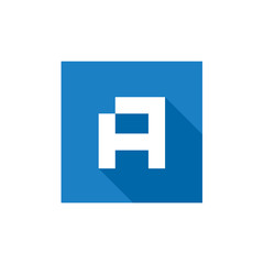 Initial Letter A Logo Icon, Square Letter A Logo, Vector Illustration