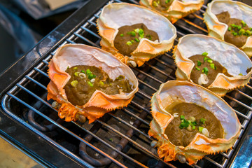 Kanimiso Koriyaki or Grilled Crab butter Fresh grilled meat delicious food Japanese style