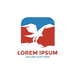 Unique eagle logo template. vector. editable. simple shape. minimalist color. memorable