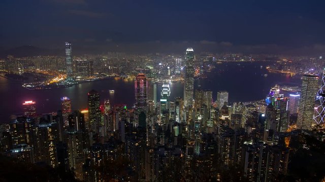 Time Lapse of Busy Hong Kong at Night