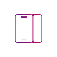smartphone line, gradient icon