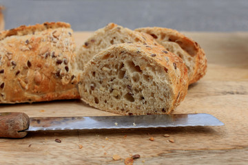 Fresh wholegrain baguette