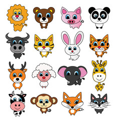 cartoon animals set