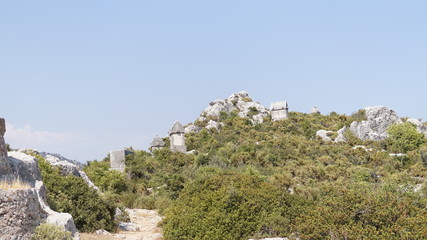 Fototapeta na wymiar antalya ancient king tombs