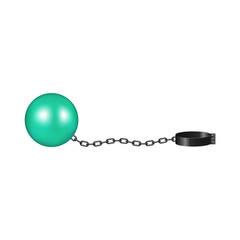 Vintage shackle in cyan and black design