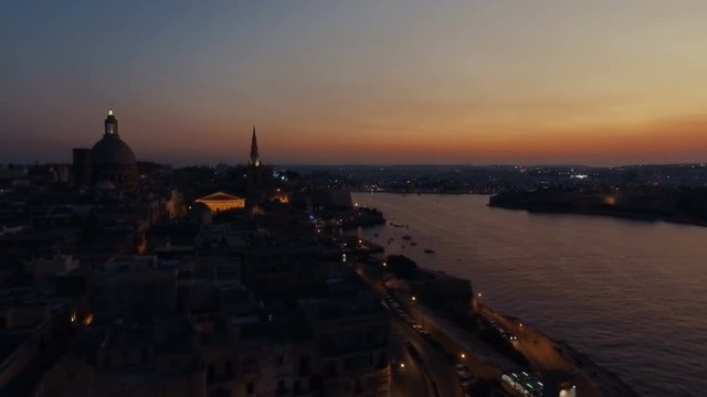 Valletta, Malta in the evening