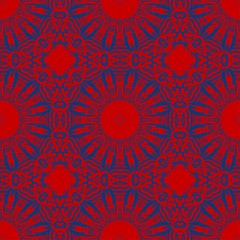 Floral Geometric Pattern with hand-drawing Mandala. Vector super illustration. For fabric, textile, bandana, scarg, transcendental print