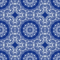 vector illustration. pattern with floral mandala, decorative border. design for print fabric, super bandana