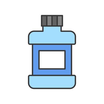 recommend clip art: Mouthwash bottle, dental related icon, filled outline