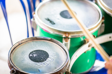 Obraz premium Drum kit, a component of the band. Makes the music nice and rhythmic.