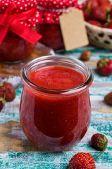 Red strawberry jam