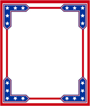 Stylized USA flag frame with empty space for your text and images.