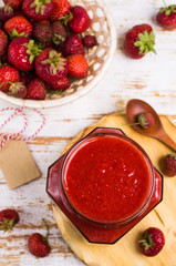 Red strawberry jam