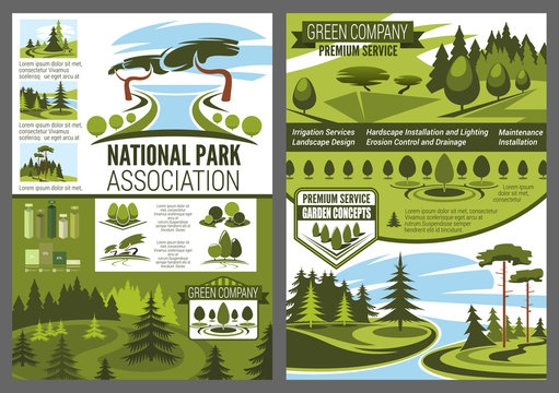 Parks and forests maintenance, landscape design
