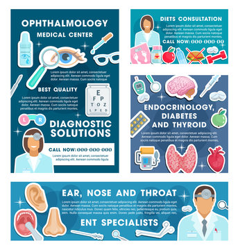 Endocrinologist, ophthalmologist, dietitian vector