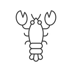 lobster icon, set of ocean life, line design vector