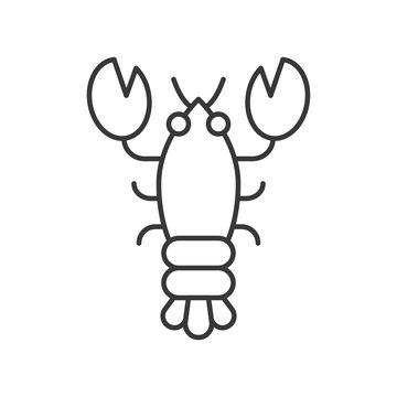 lobster icon, set of ocean life, line design vector