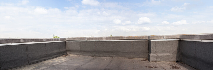 flat roof of a building