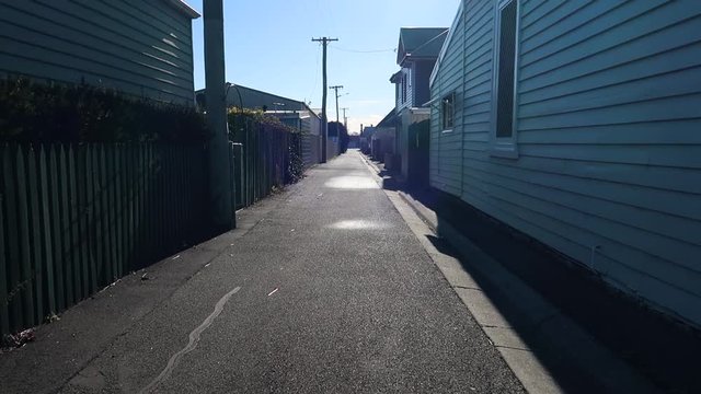 View Up A Narrow Inner City Street