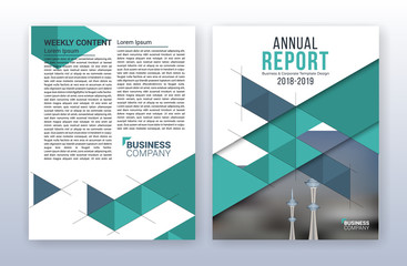 Modern business annual report template. Multipurpose flyter background. 8.5 x 11 inches print media.