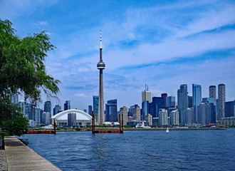 Toronto downtown waterfront skyline as of July 2018 viewed from the Island..