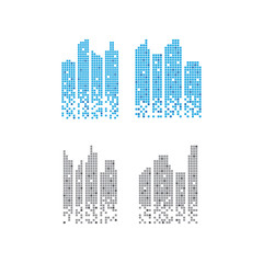 Pixelated skyscraper graphic design template