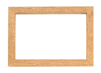 Obraz premium Blank wooden photo frame isolated on white background.
