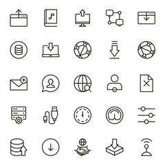 Data exchange icon set