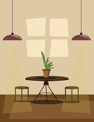 interior scene vector illustration 