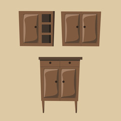 cabinet set vector illustration