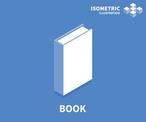 Book icon. Isometric template for web design in flat 3D style. Vector illustration.