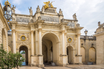 Fototapeta na wymiar View at the Here arch near Place of Stanislas in Nancy - France