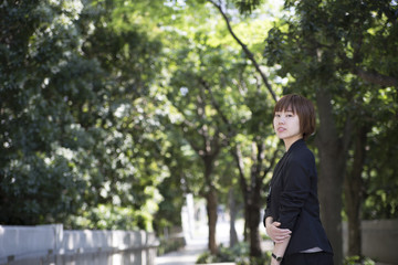 Portrait of a young smiling Japanese woman