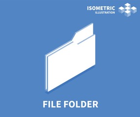 File folder icon. Isometric template for web design in flat 3D style. Vector illustration.