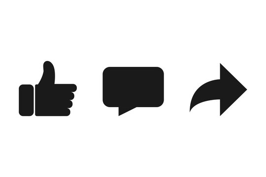 Vector Like Comment Share Icon Set