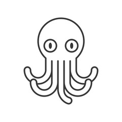 octopus icon, set of ocean life, line design vector