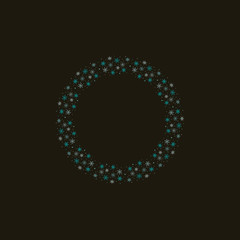 Vector snowflakes wreath. Blue snowflakes frame. 
