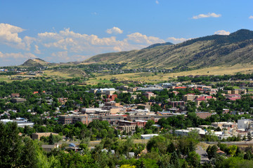 Downtown Golden, Colorado in the Rocky Mountains on a sunny day