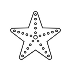 Starfish icon, set of ocean life, line design vector