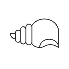 Shell icon, set of ocean life, line design vector