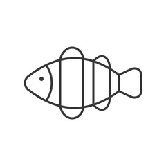 clownfish icon, set of ocean life, line design vector