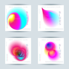 Set of Abstract colorful blur vibrant gradient