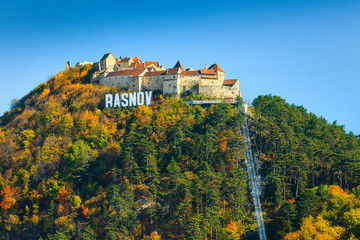 Spectacular Rasnov fortress in Transylvania, Rasnov, Romania, Europe
