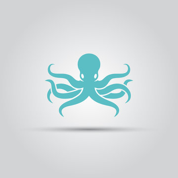 Octopus isolated vector silhouette icon