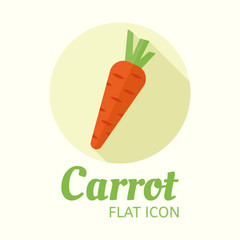 Carrot isolated vector flat style round icon